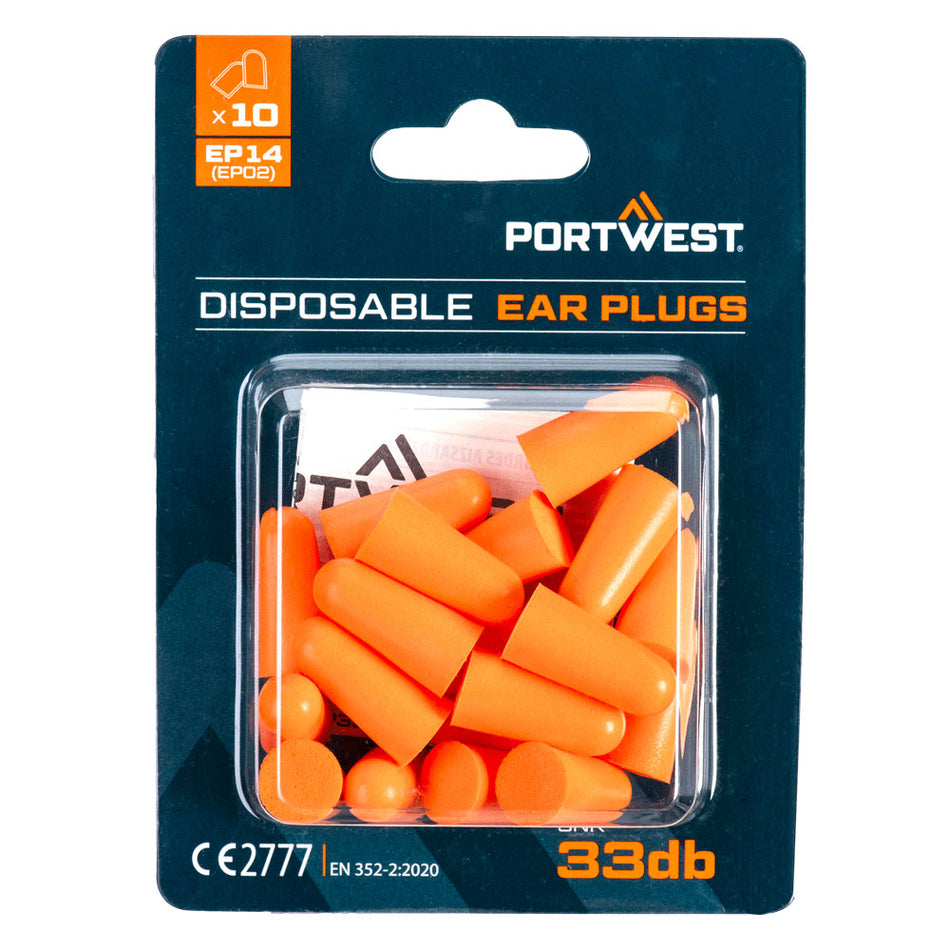 EP14 FOAM EAR PLUGS (PACK 10 )